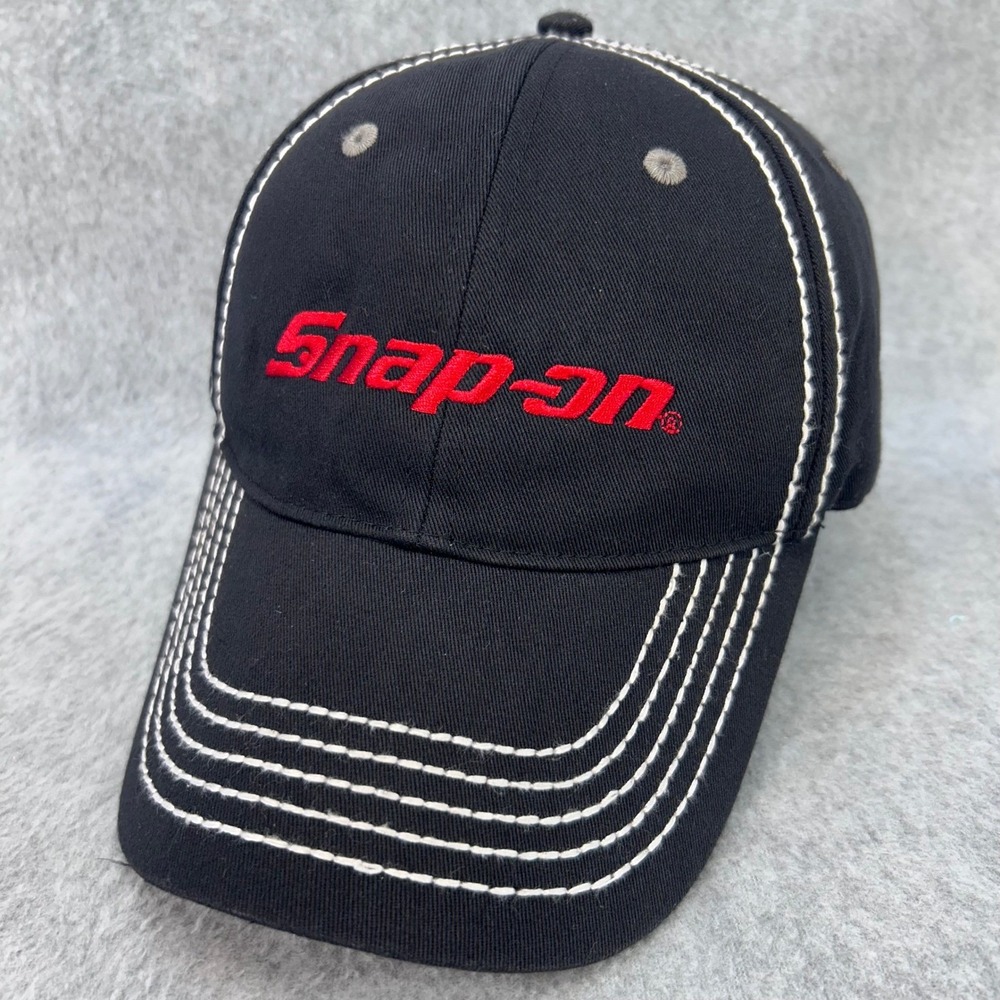 Snap-on Red Logo Mens Black Choko Hat Vintage Steel Series Contrast Stitch OSFM